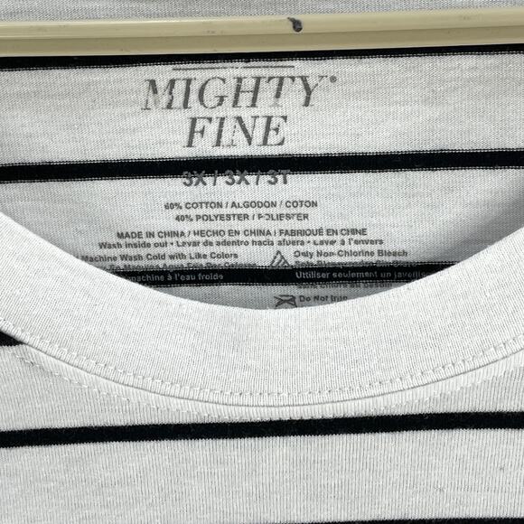 Mighty Fine Top Women Plus 3X Black White Striped Just One More Episode STAINS - Picture 4 of 6